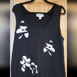 Joseph Ribkoff Black and White Floral Tank Top